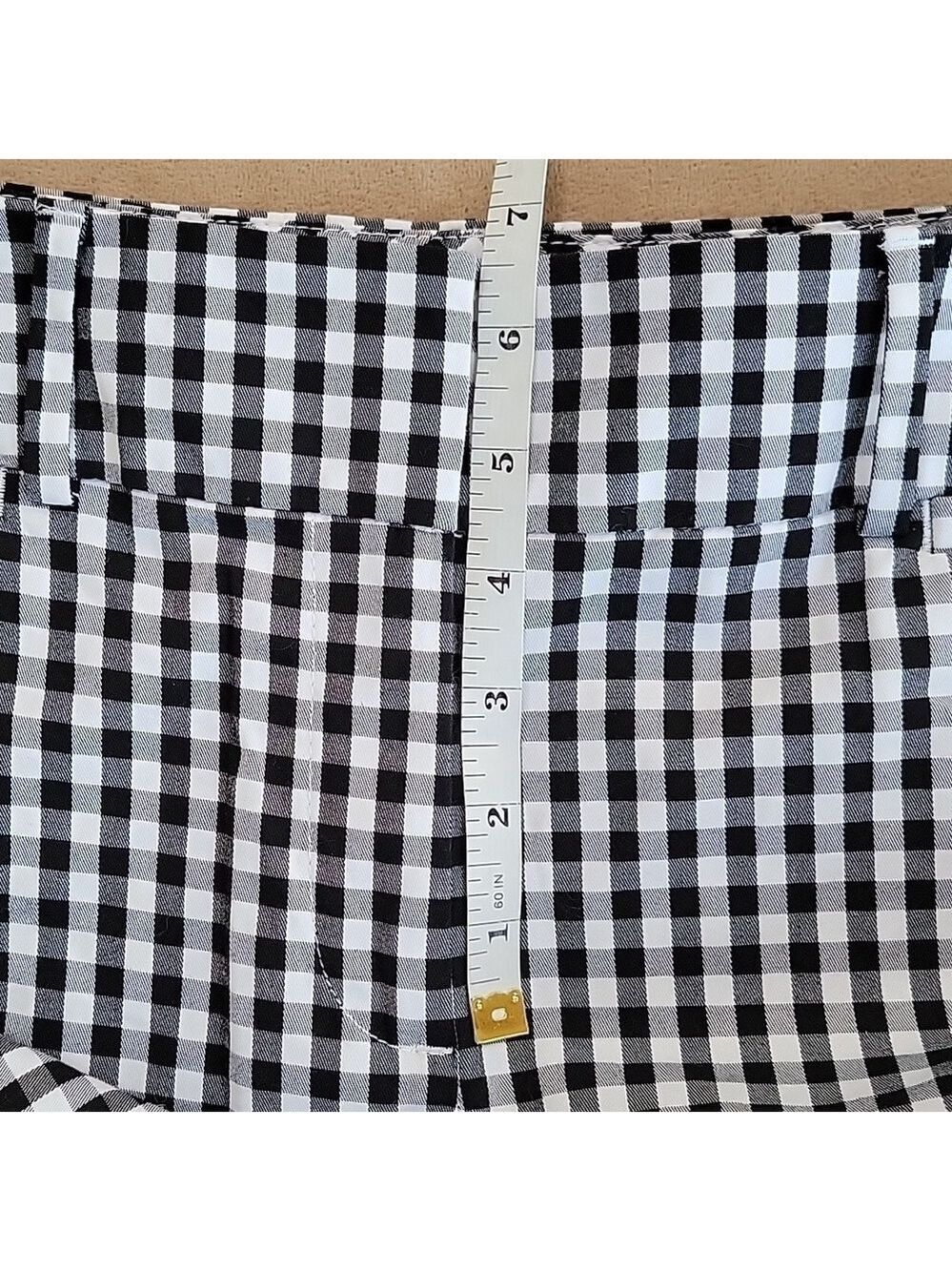 Ann Taylor Factory Black/White Vichy Gingham Checked Ankle Pants Size 8 EUC - Picture 7 of 13